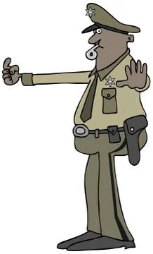 Policeman directing traffic Stock Illustration