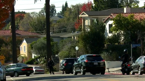 Policeman diverts traffic Stock Footage 77481463