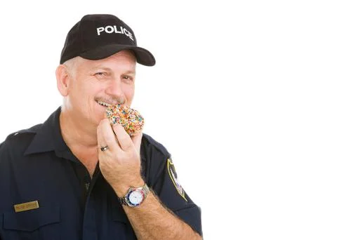 Policeman With Donut Foto stock