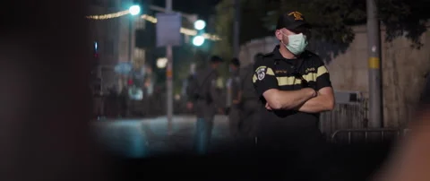 A policeman in face mask Stock Footage 152847667