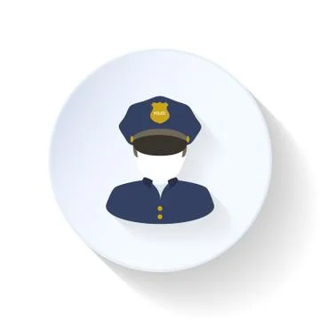 Policeman flat icon Stock Illustration