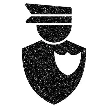 Policeman Grainy Texture Icon Illustrazione stock
