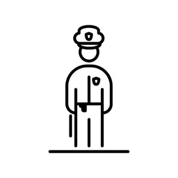 Policeman icon avatar simple flat style illustration Stock Illustration