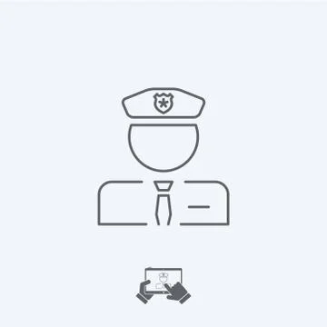 Policeman icon - Thin series Stock Illustration