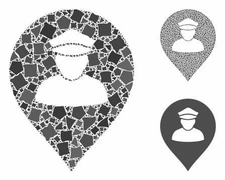 Policeman map marker Composition Icon of Tremulant Parts Stockillustratie