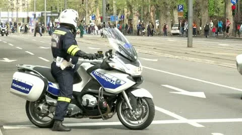 Policeman on a motorcycle Video stock 10921494