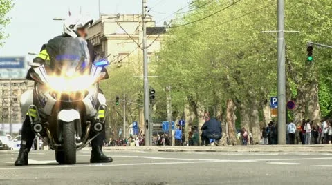 Policeman on a motorcycle Video stock 10921595