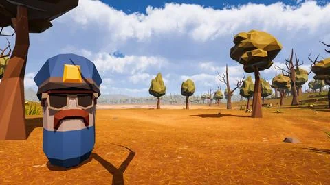 A policeman with a mustache in a virtual setting and with a natural backgro.. Illustrazione stock