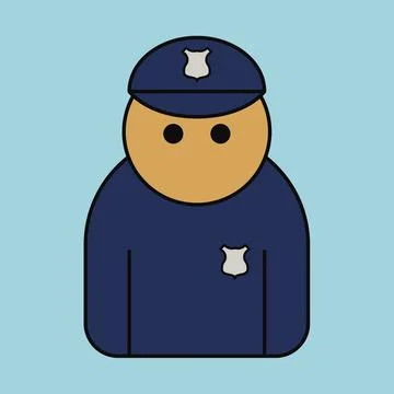 Policeman officer flat design - vector illustration Stock Illustration