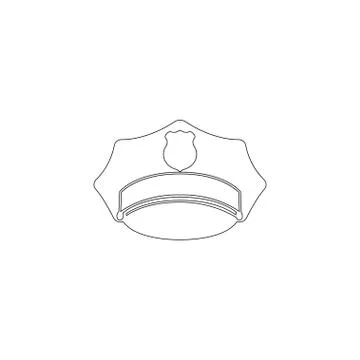 Policeman peaked cap. flat vector icon Stock-Illustration