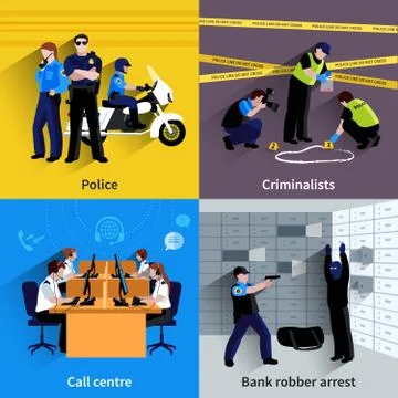 Policeman People Square Concept Stock Illustration