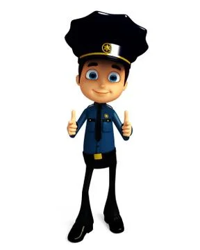 Policeman with pointing pose Illustrazione stock