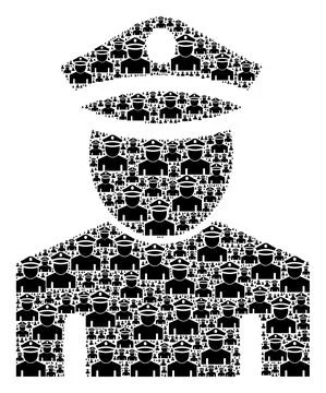 Policeman Recursive Collage of Itself Icons Illustrazione stock