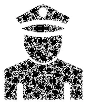 Policeman Recursive Composition of Policeman Icons Illustrazione stock