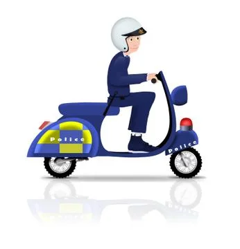 Policeman on Scooter Stock Illustration