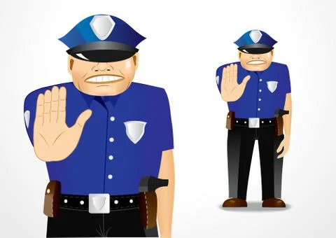 Policeman showing stop gesture 스톡 일러스트