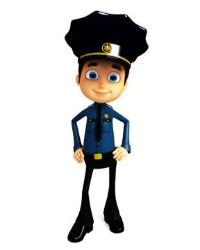 Policeman with standing pose Stock Illustration