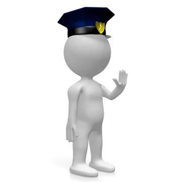 Policeman - stop sign - raised hand Stock Illustration