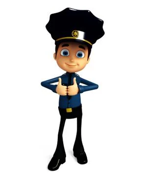 Policeman with thumbs up pose Illustrazione stock