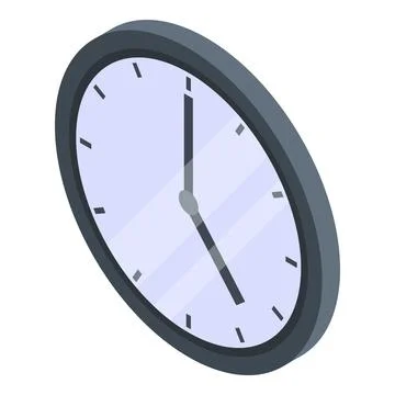Policeman wall clock icon, isometric style Stock Illustration