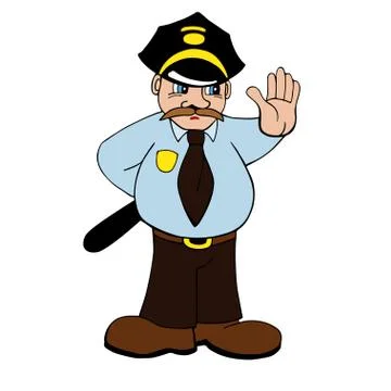 Policeman on a white background Stock Illustration