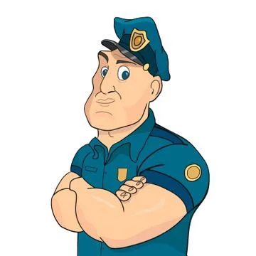 Policeman on a white background Stockillustratie