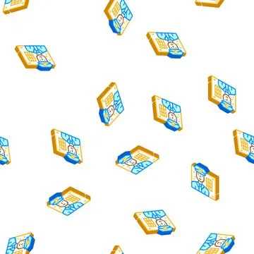Policeman worker glyph icon seamless pattern color Illustrazione stock
