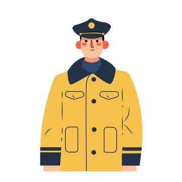 The policeman in the yellow jacket Stock Illustration