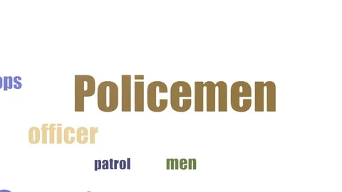 Policemen Tagcloud Animated On White Background Stock Footage 103561026
