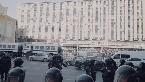 Policemen take one of the protesters. Stock Footage 74671807