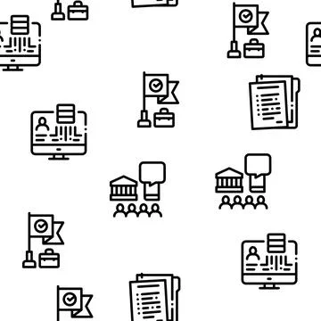 Policies Data Process Seamless Pattern Vector Illustrazione stock