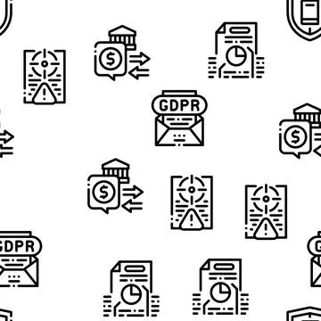 Policies Data Process Seamless Pattern Vector Stock Illustration