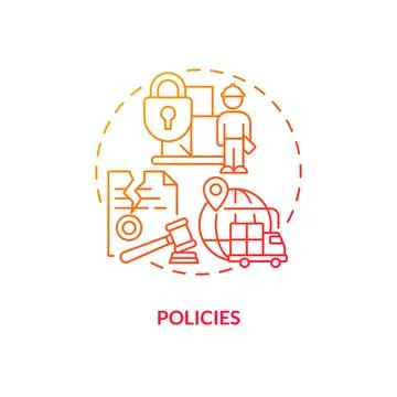 Policies red gradient concept icon Illustrazione stock