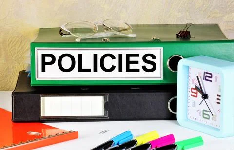 Policies. A system of management principles. Stock Photos