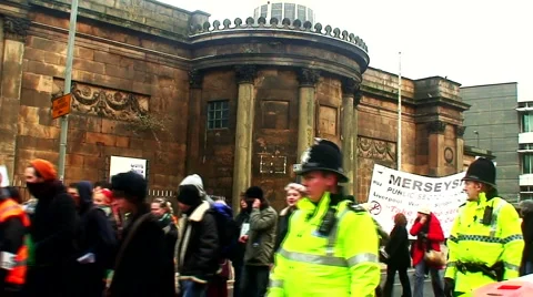 Policing demonstration 2 Stock Footage 1058614