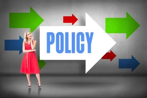 Policy against arrows pointing Stock Illustration