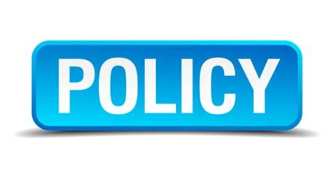 Policy blue 3d realistic square isolated button Иллюстрация