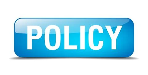 Policy blue square 3d realistic isolated web button 스톡 일러스트