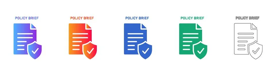 Policy Brief Document Icons Stock Illustration