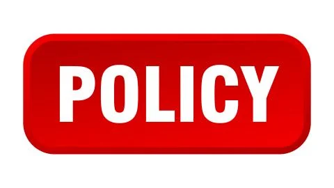 Policy button. policy square 3d push button Illustrazione stock