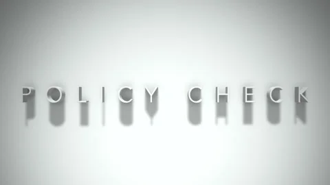 Policy check 3D title animation white text on a white background Stock Footage 299823535