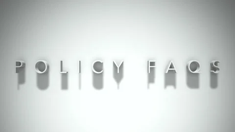 Policy faqs 3D title animation with shadows on a white background Stock Footage 297802244