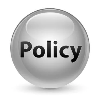 Policy glassy white round button Stock Illustration