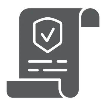 Policy glyph icon, document and contract, insurance paper sign, vector graphics Stock Illustration