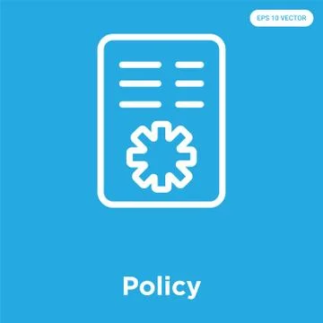 Policy icon isolated on blue background Free Stock Illustration