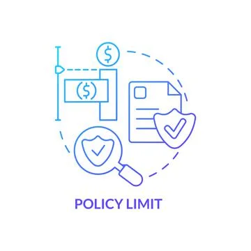 Policy limit blue gradient concept icon Stock Illustration