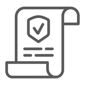 Policy line icon, document and contract, insurance paper sign, vector graphics Stock Illustration