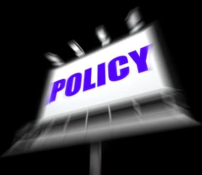 Policy media sign displays code protocol and guidelines Stock Illustration