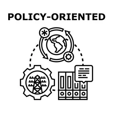 Policy oriented concept impacting global environment and energy Stock Illustration