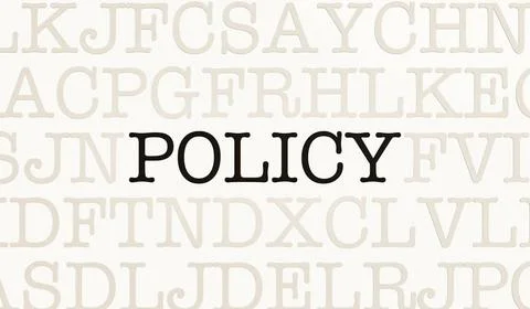 Policy Policy, set of ideas or plans for making decisions. Page with rando... Stock Photos